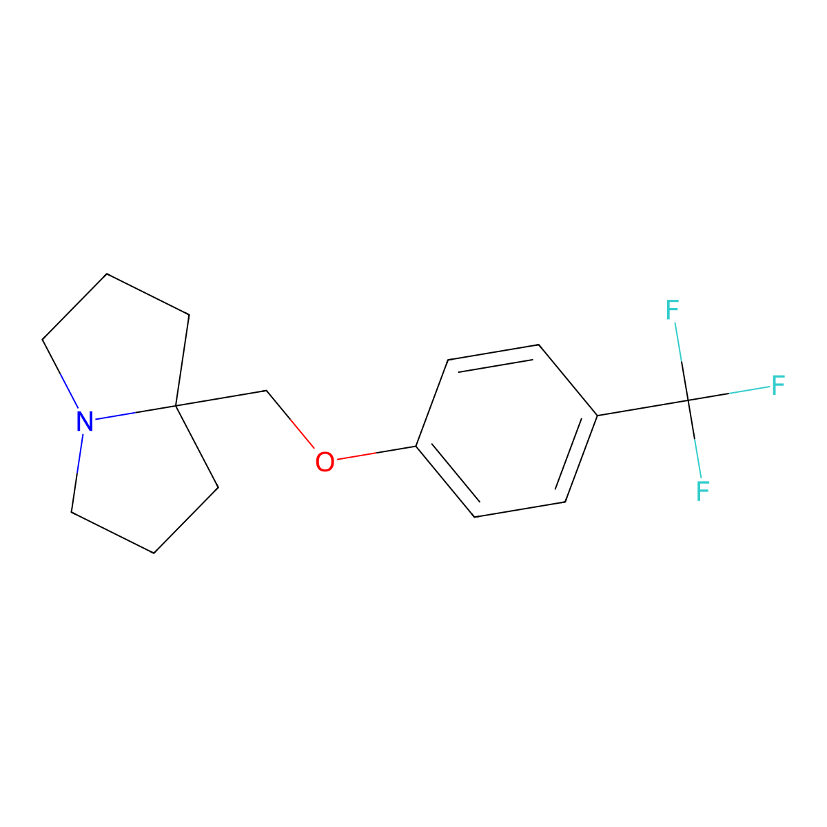 7a-{[4-(trifluoromethyl)phenoxy]methyl}-hexahydro-1H-pyrrolizine molecular structure, CAS 2877681-30-4
