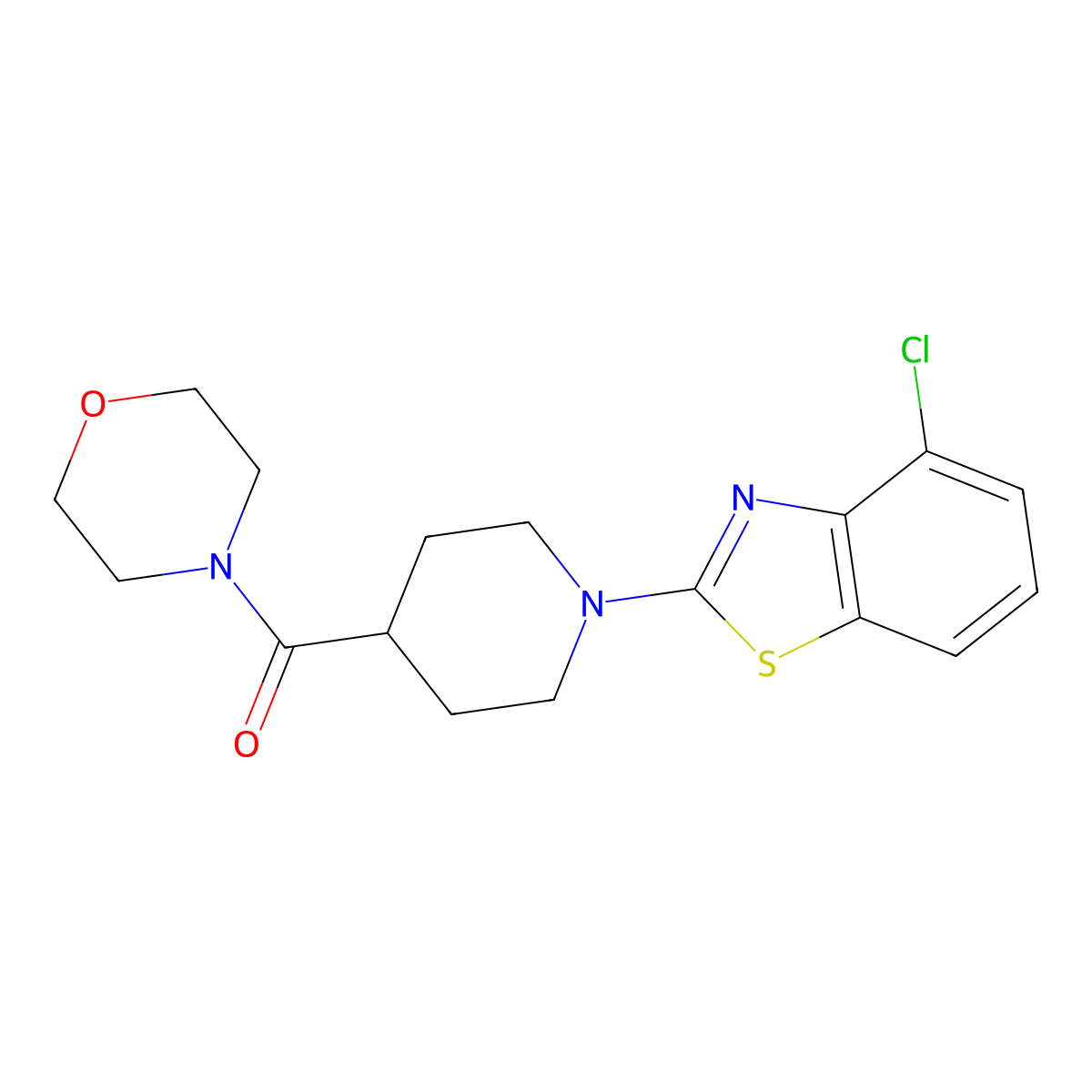 4-Chloro-2-[4-(morpholine-4-carbonyl)piperidin-1-yl]-1,3-benzothiazole molecular structure, CAS 2877681-32-6
