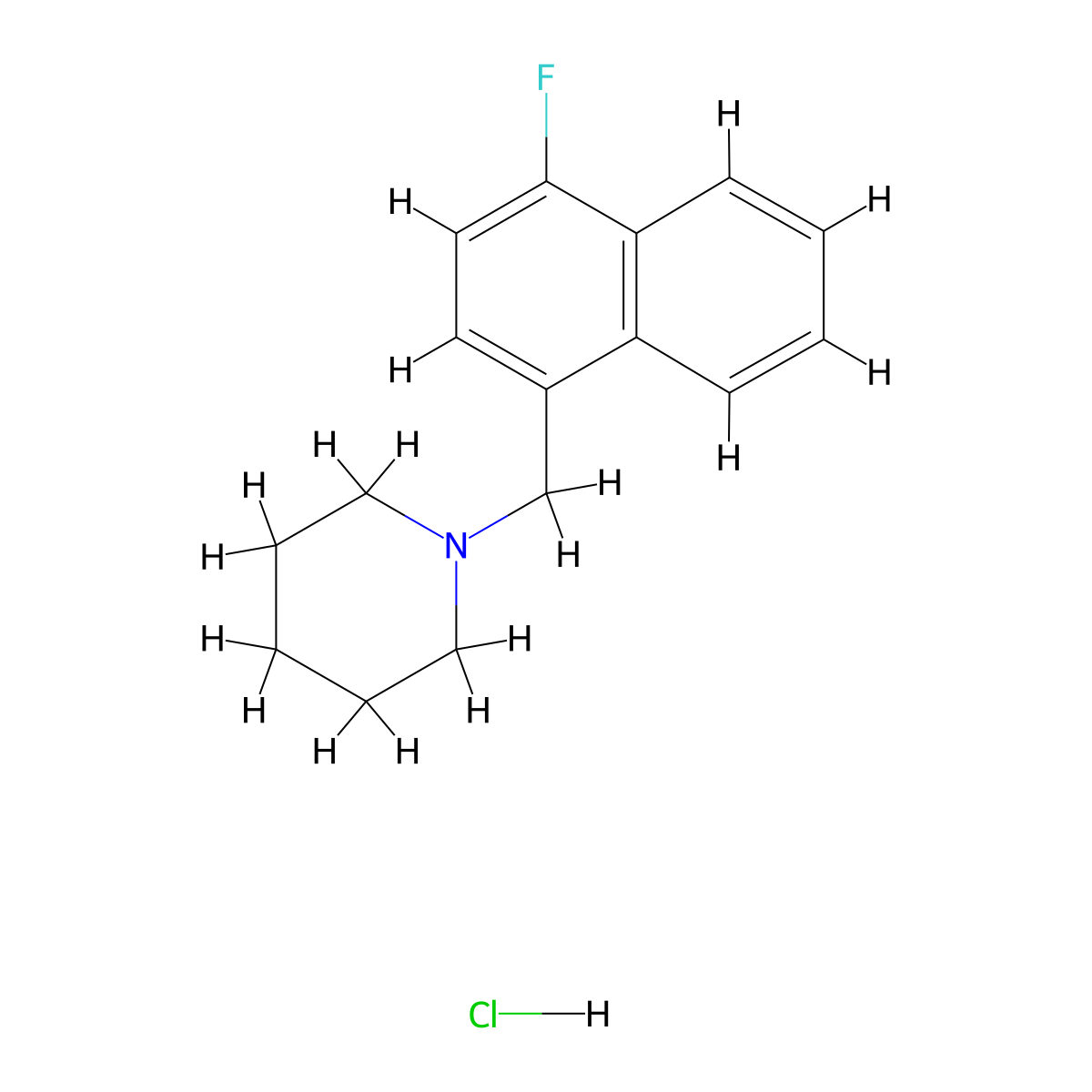 1-[(4-Fluoronaphthalen-1-yl)methyl]piperidine molecular structure, CAS 2877681-37-1