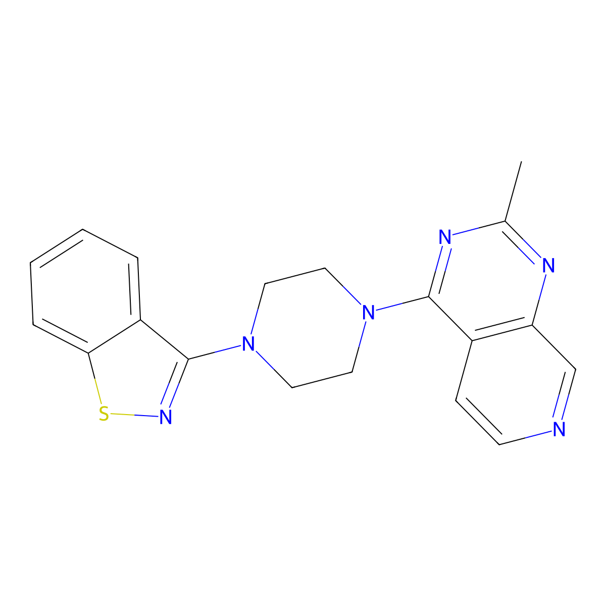 3-(4-{2-Methylpyrido[3,4-d]pyrimidin-4-yl}piperazin-1-yl)-1,2-benzothiazole molecular structure, CAS 2877681-44-0