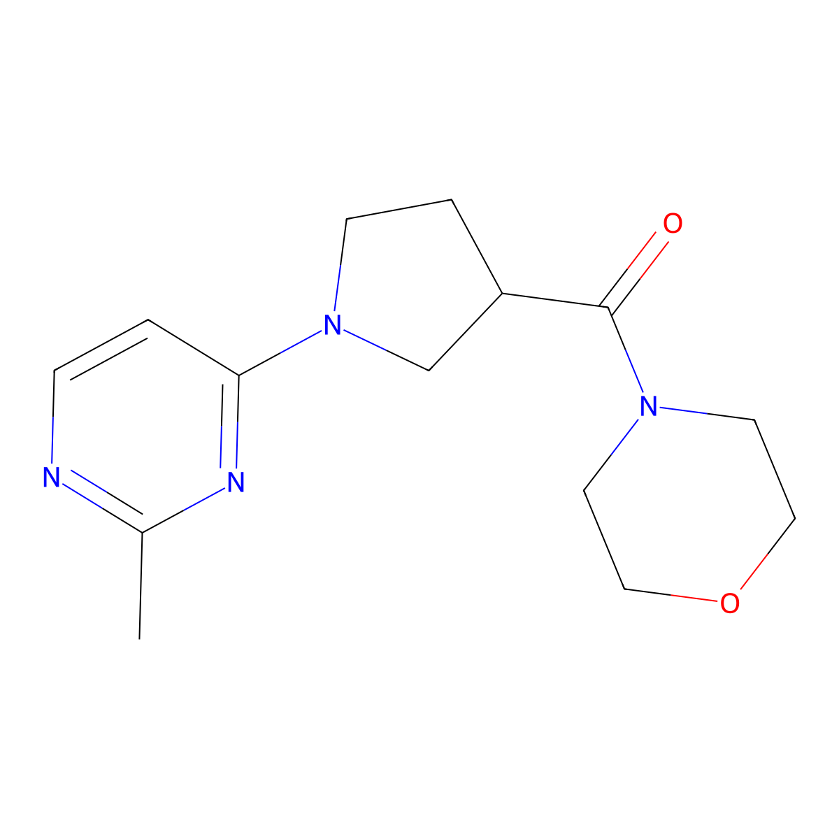 4-[1-(2-Methylpyrimidin-4-yl)pyrrolidine-3-carbonyl]morpholine molecular structure, CAS 2877681-46-2