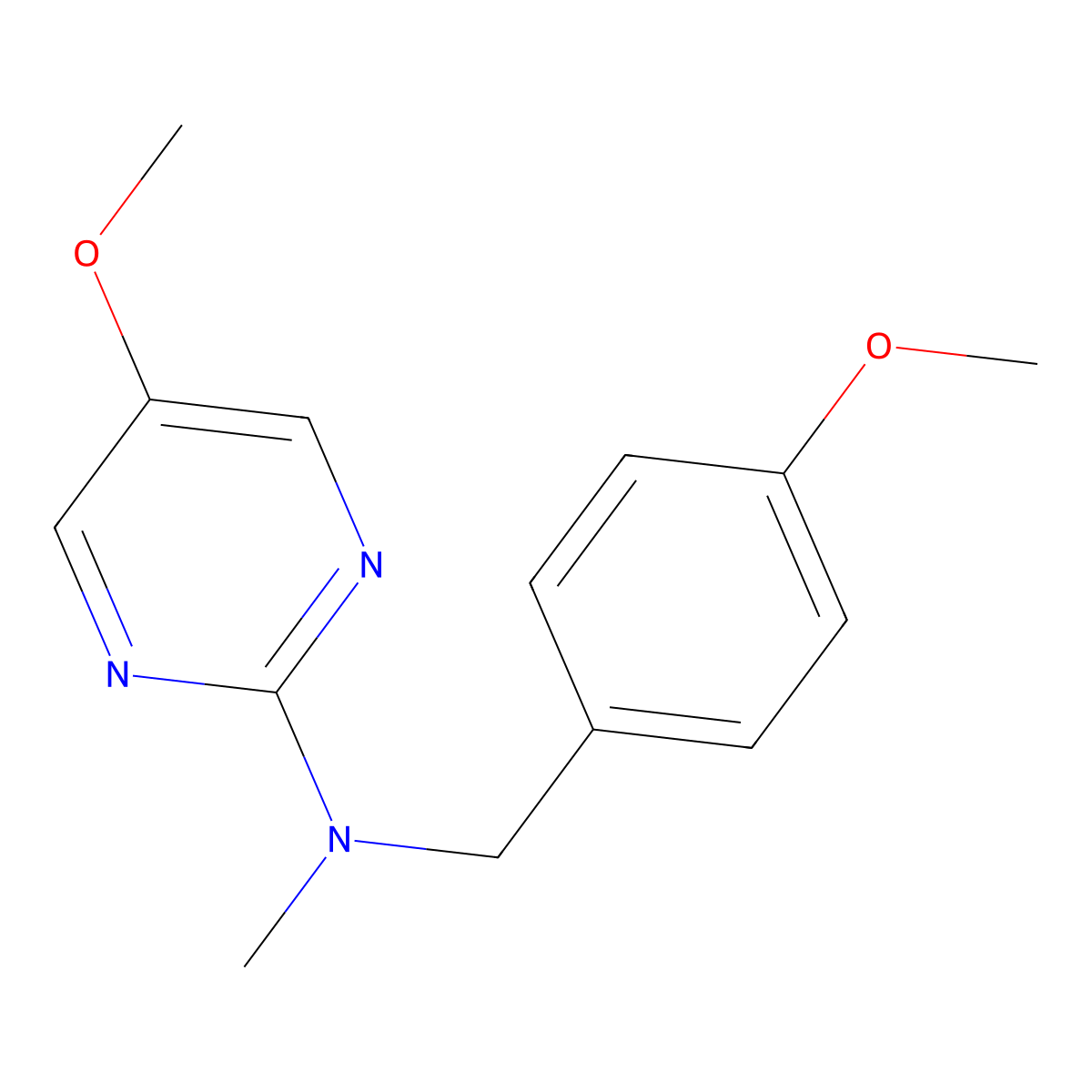 5-methoxy-N-[(4-methoxyphenyl)methyl]-N-methylpyrimidin-2-amine molecular structure, CAS 2877681-49-5