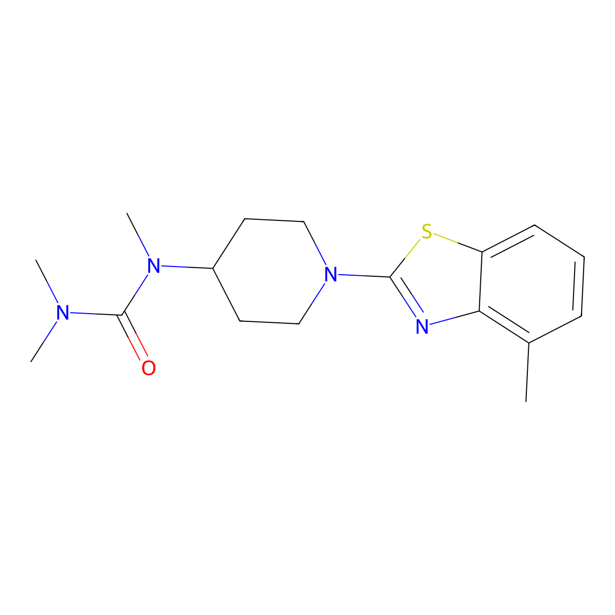 1,3,3-Trimethyl-1-[1-(4-methyl-1,3-benzothiazol-2-yl)piperidin-4-yl]urea molecular structure, CAS 2877681-79-1