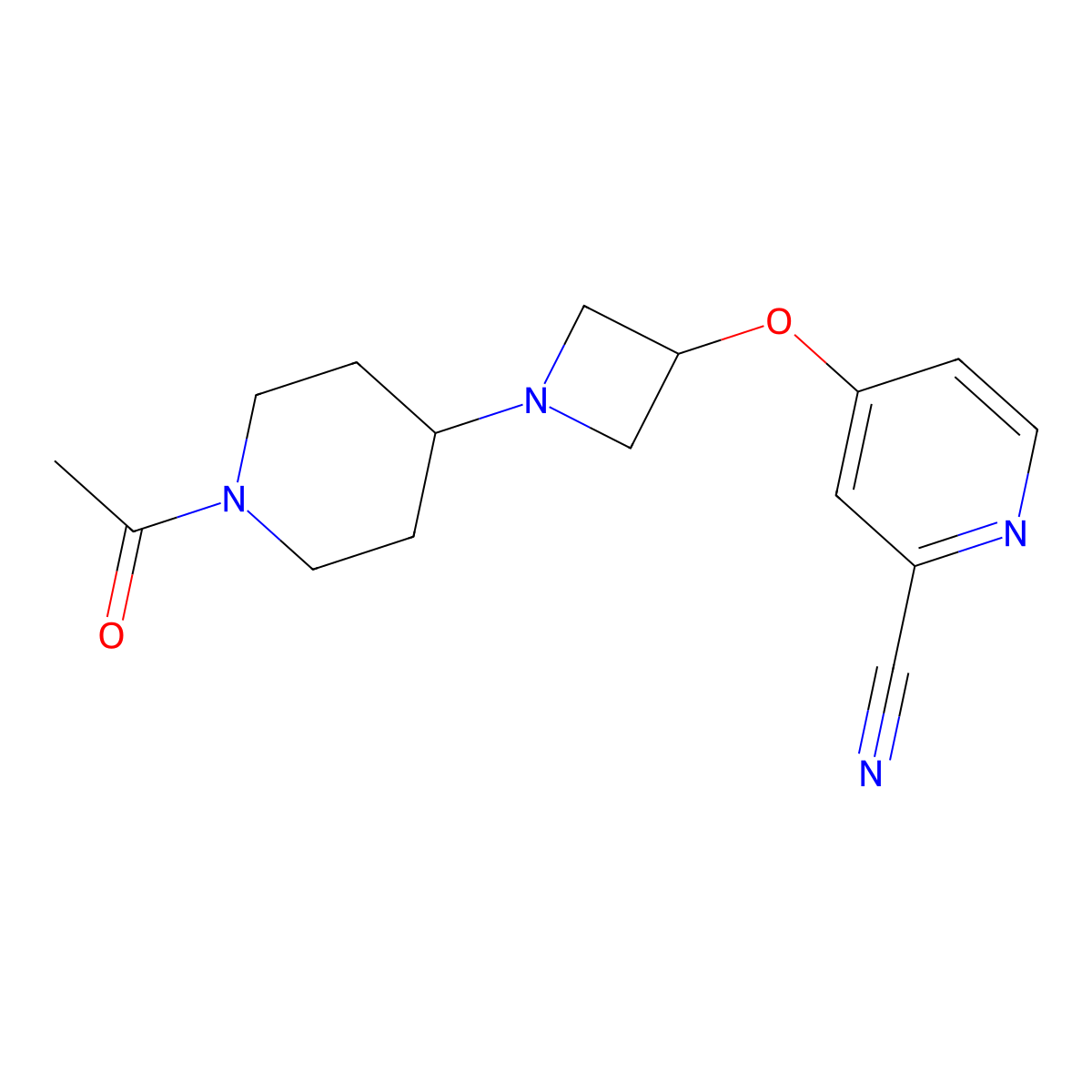 4-{[1-(1-Acetylpiperidin-4-yl)azetidin-3-yl]oxy}pyridine-2-carbonitrile molecular structure, CAS 2877681-83-7