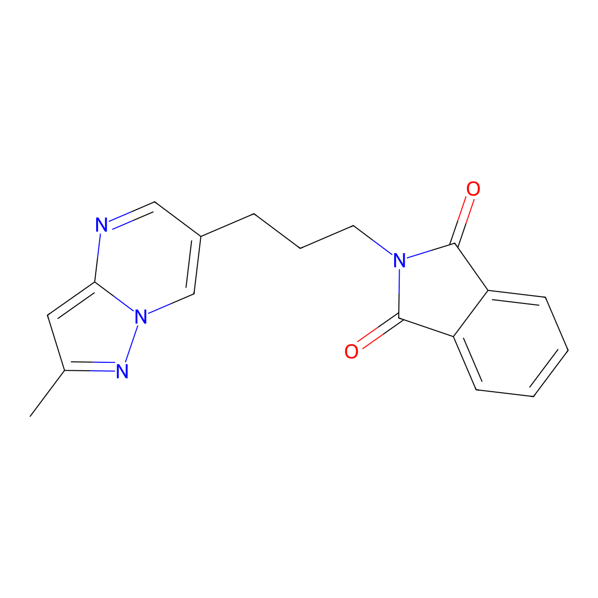 2-(3-{2-methylpyrazolo[1,5-a]pyrimidin-6-yl}propyl)-2,3-dihydro-1H-isoindole-1,3-dione molecular structure, CAS 2877682-19-2