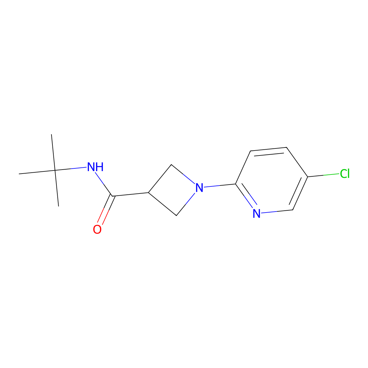 N-tert-butyl-1-(5-chloropyridin-2-yl)azetidine-3-carboxamide molecular structure, CAS 2877682-27-2