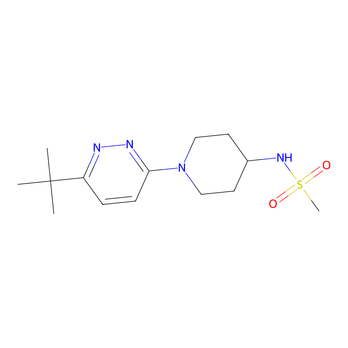 N-[1-(6-tert-butylpyridazin-3-yl)piperidin-4-yl]methanesulfonamide molecular structure, CAS 2877682-33-0