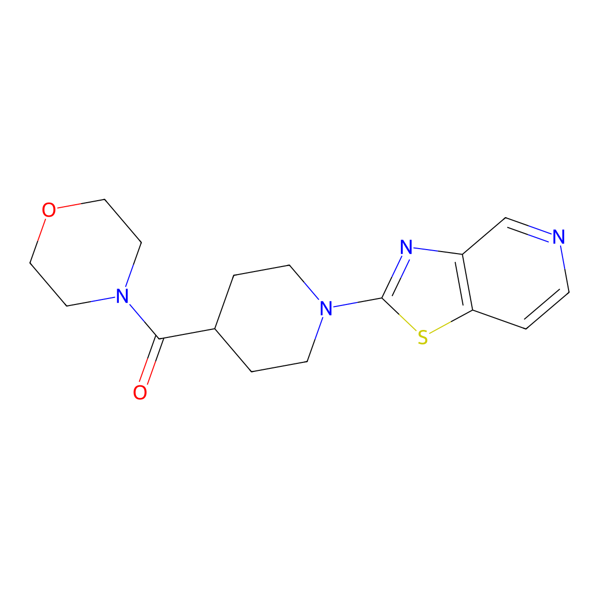 4-(1-{[1,3]Thiazolo[4,5-c]pyridin-2-yl}piperidine-4-carbonyl)morpholine molecular structure, CAS 2877685-07-7