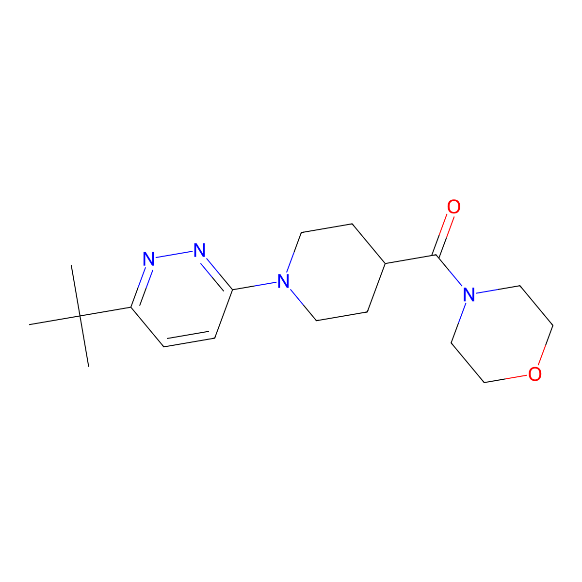 4-[1-(6-Tert-butylpyridazin-3-yl)piperidine-4-carbonyl]morpholine molecular structure, CAS 2877685-13-5