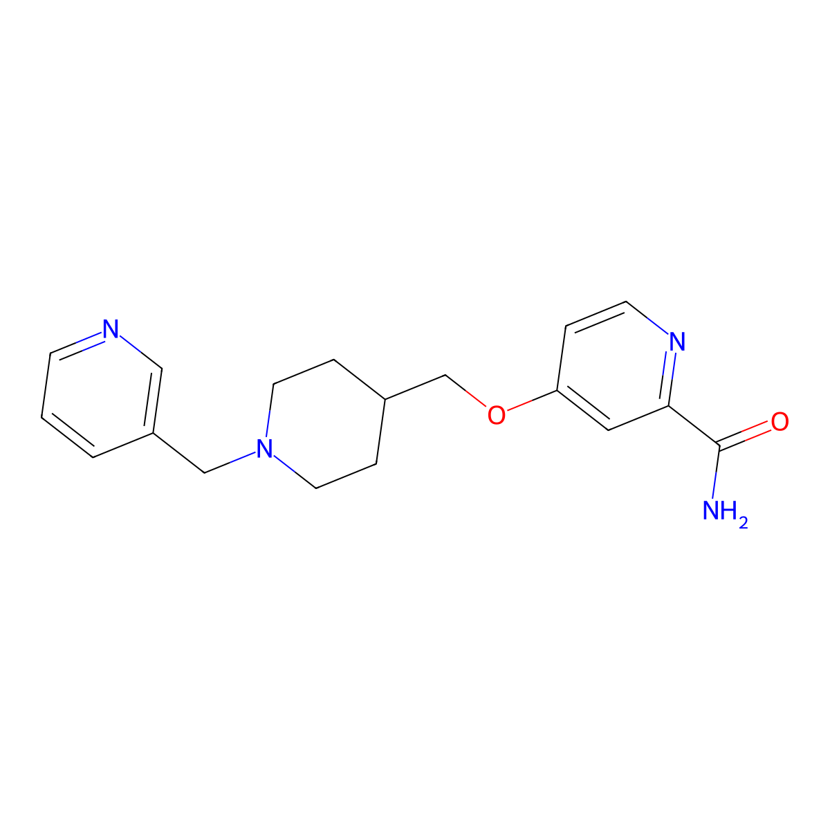 4-({1-[(Pyridin-3-yl)methyl]piperidin-4-yl}methoxy)pyridine-2-carboxamide molecular structure, CAS 2877685-34-0