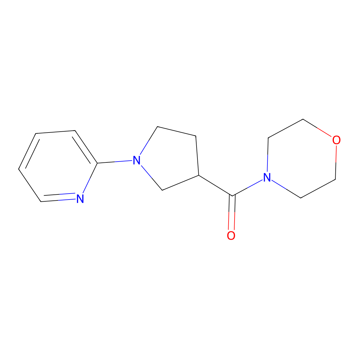 4-[1-(Pyridin-2-yl)pyrrolidine-3-carbonyl]morpholine molecular structure, CAS 2877685-51-1