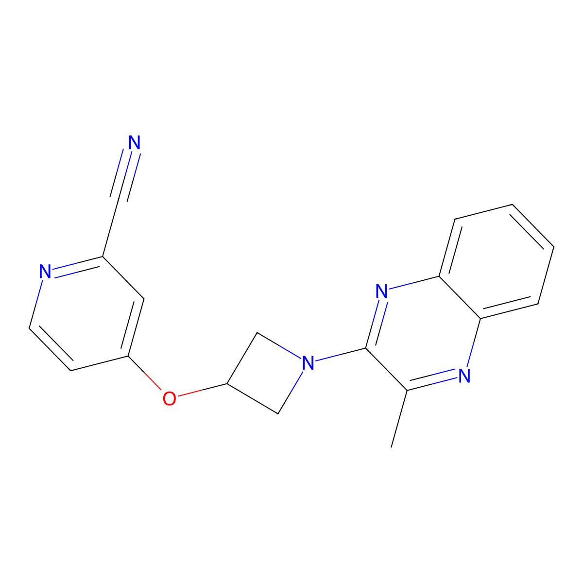 4-{[1-(3-Methylquinoxalin-2-yl)azetidin-3-yl]oxy}pyridine-2-carbonitrile molecular structure, CAS 2877685-72-6