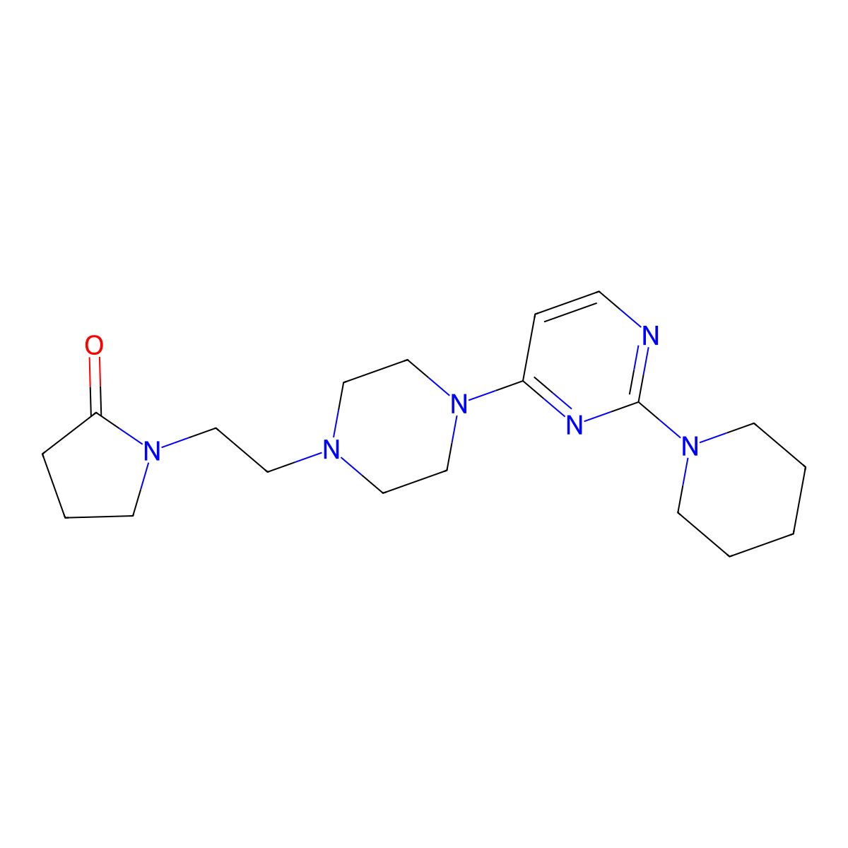1-(2-{4-[2-(Piperidin-1-yl)pyrimidin-4-yl]piperazin-1-yl}ethyl)pyrrolidin-2-one molecular structure, CAS 2877685-77-1
