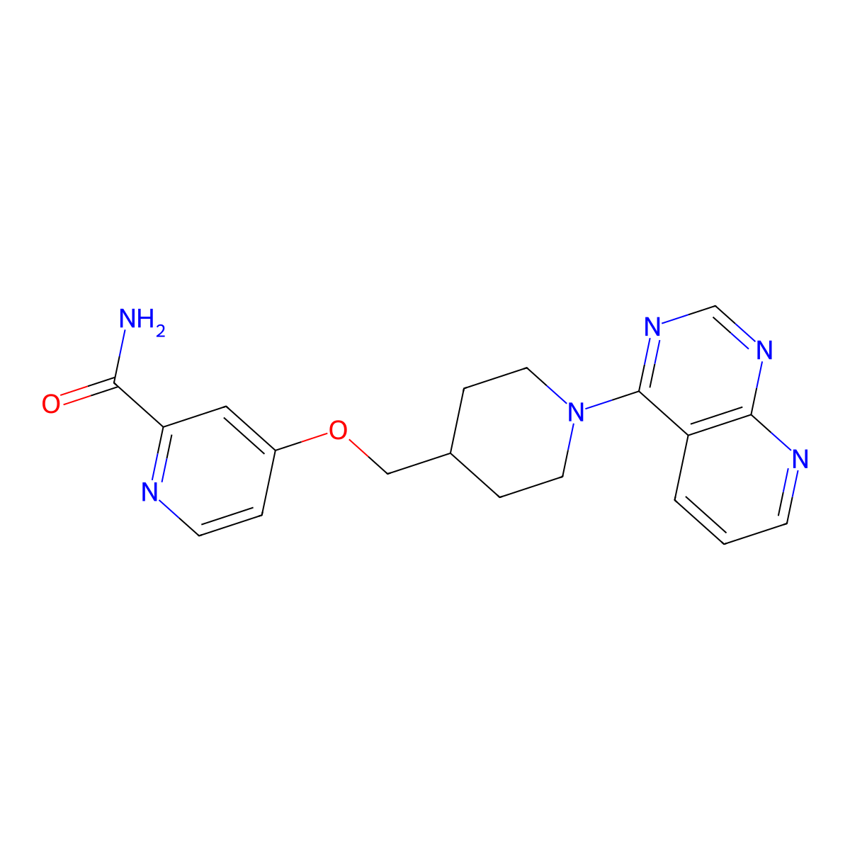 4-[(1-{Pyrido[2,3-d]pyrimidin-4-yl}piperidin-4-yl)methoxy]pyridine-2-carboxamide molecular structure, CAS 2877685-98-6
