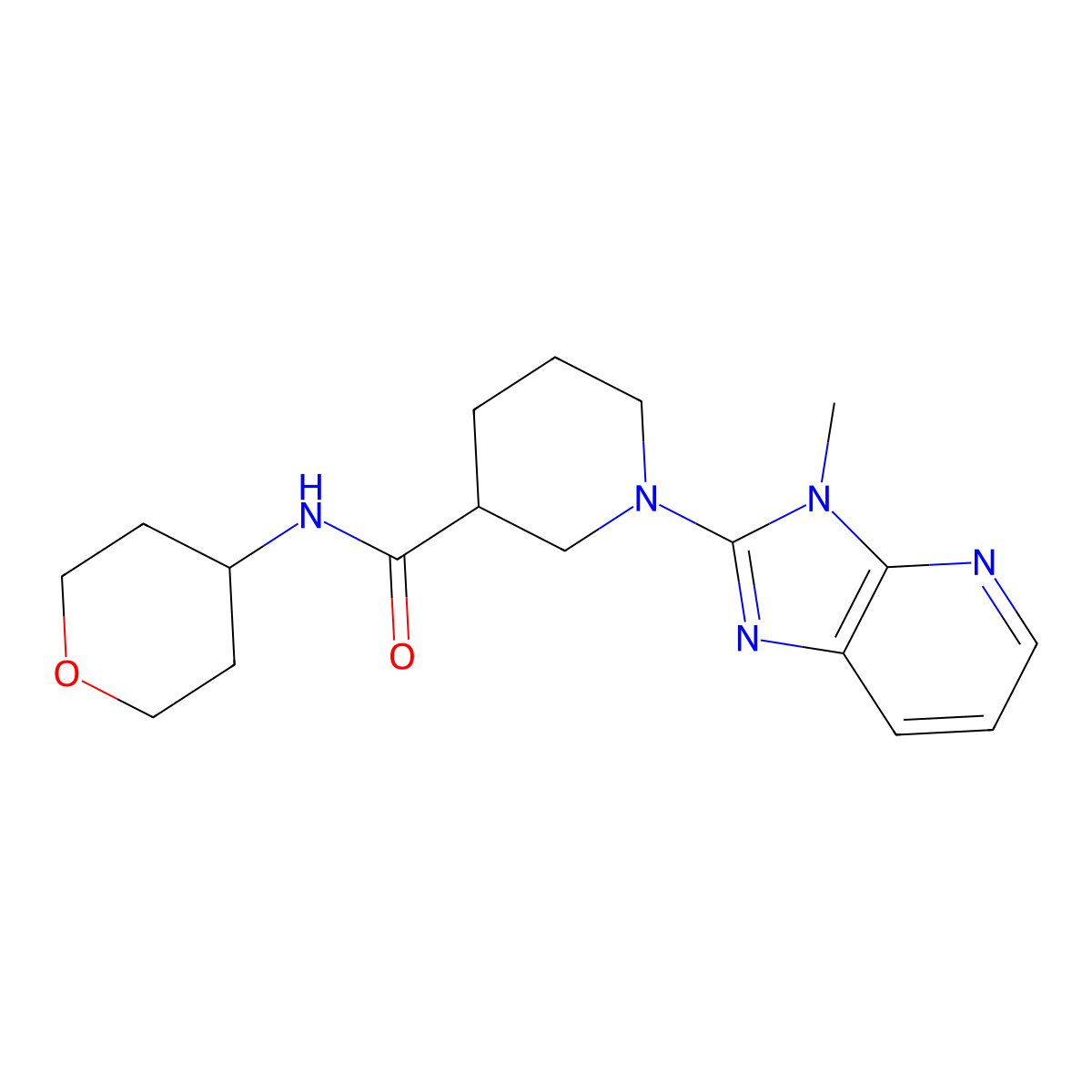 1-{3-methyl-3H-imidazo[4,5-b]pyridin-2-yl}-N-(oxan-4-yl)piperidine-3-carboxamide molecular structure, CAS 2877686-13-8