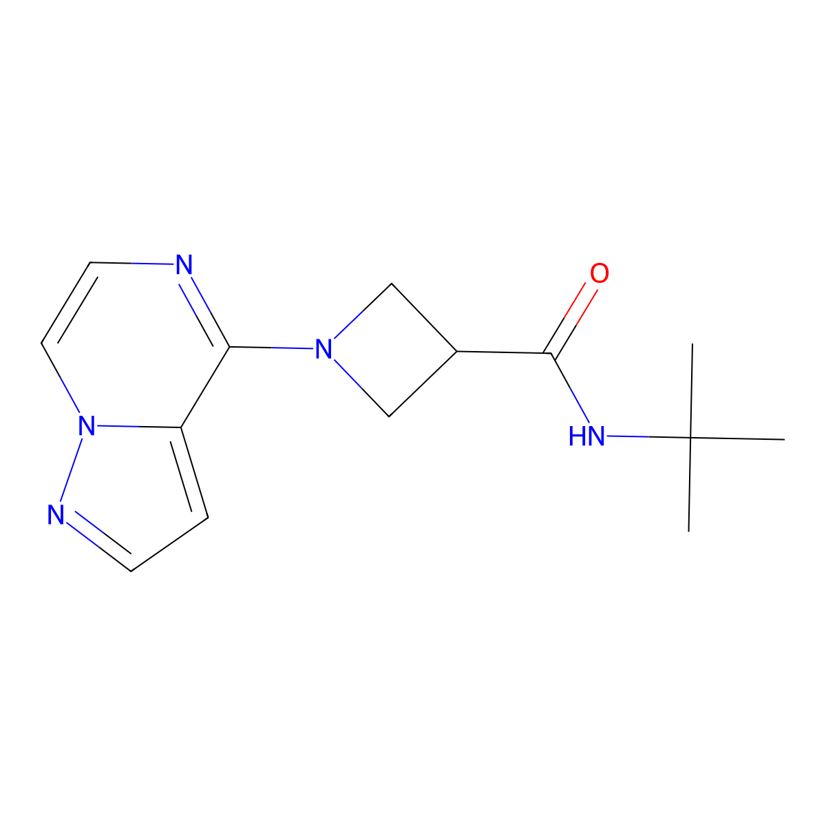 N-tert-butyl-1-{pyrazolo[1,5-a]pyrazin-4-yl}azetidine-3-carboxamide molecular structure, CAS 2877686-26-3