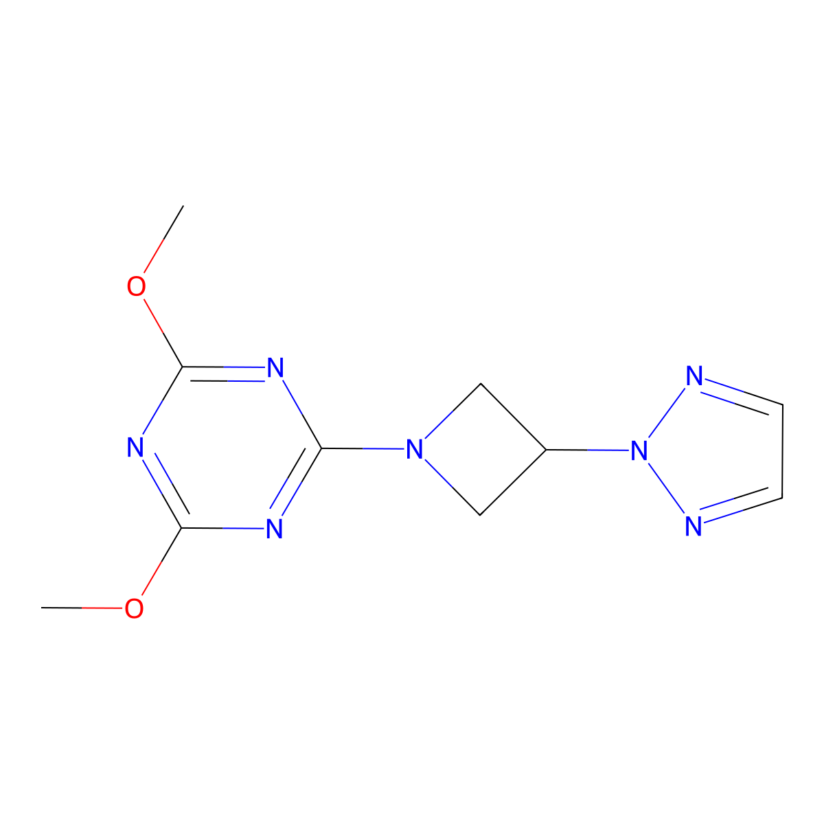 2,4-dimethoxy-6-[3-(2H-1,2,3-triazol-2-yl)azetidin-1-yl]-1,3,5-triazine molecular structure, CAS 2877686-36-5
