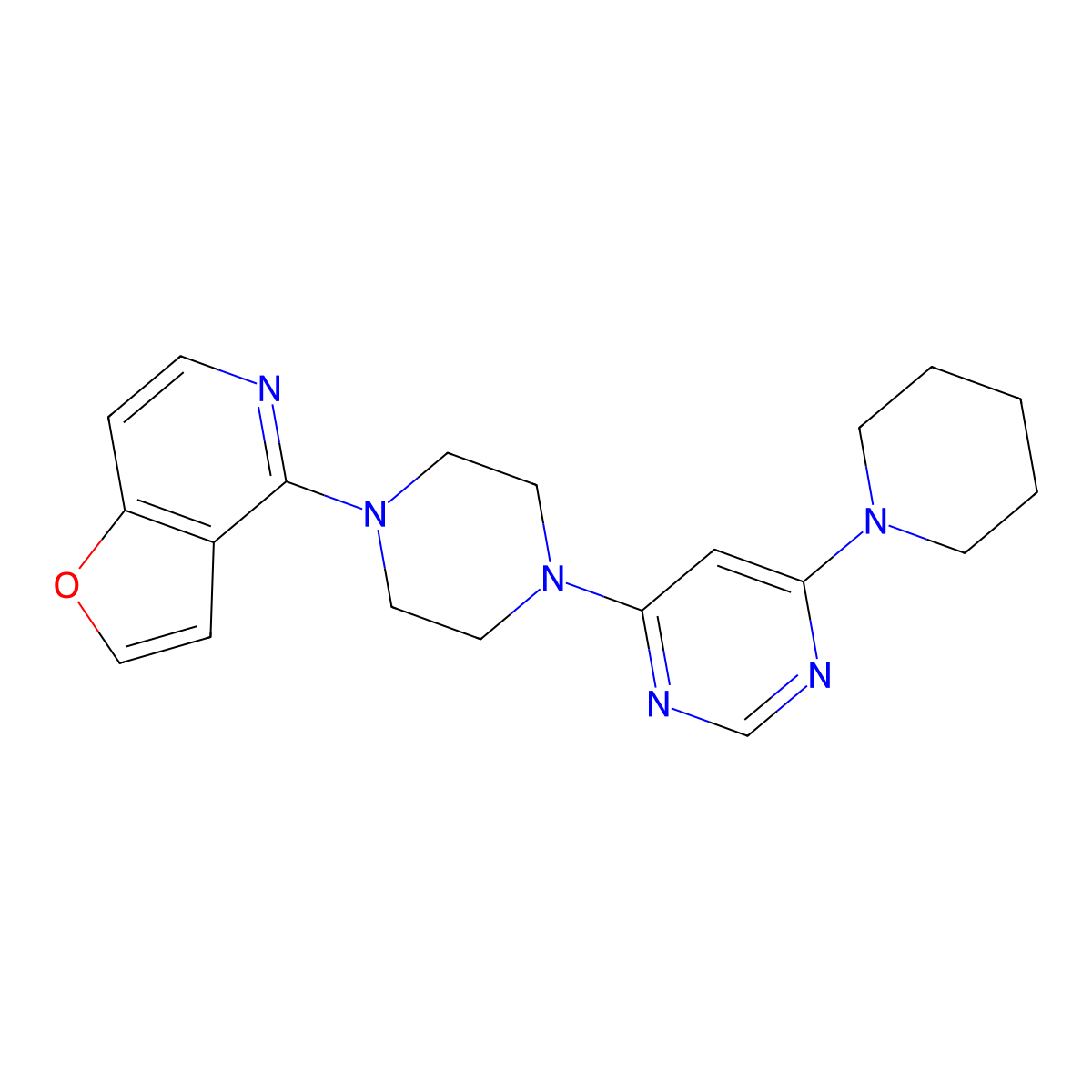 4-(4-{Furo[3,2-c]pyridin-4-yl}piperazin-1-yl)-6-(piperidin-1-yl)pyrimidine molecular structure, CAS 2877686-39-8