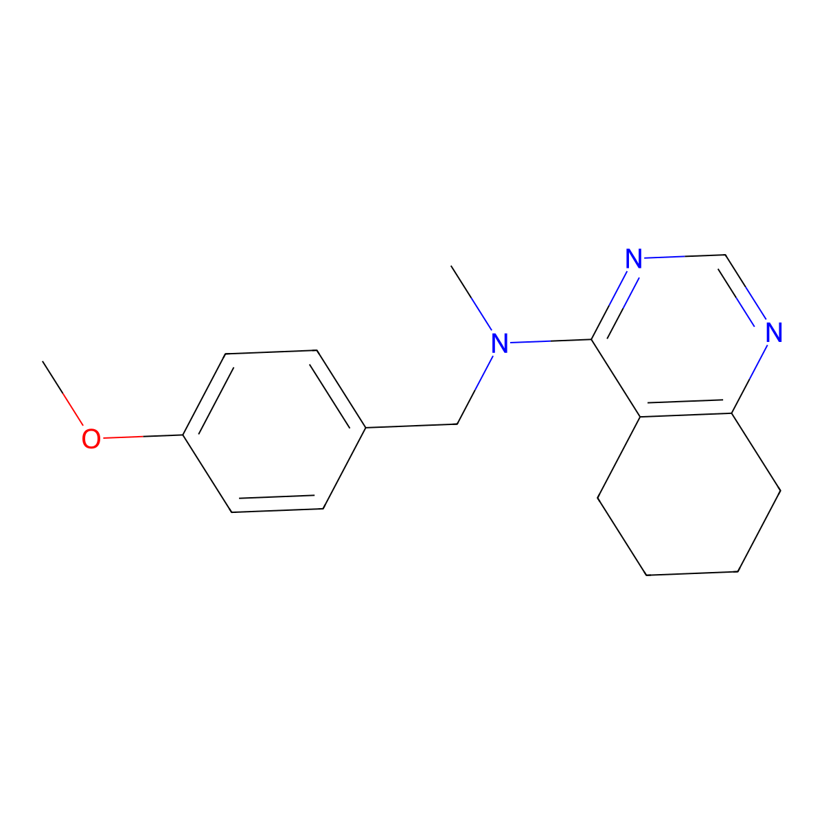 N-[(4-methoxyphenyl)methyl]-N-methyl-5,6,7,8-tetrahydroquinazolin-4-amine molecular structure, CAS 2877686-43-4