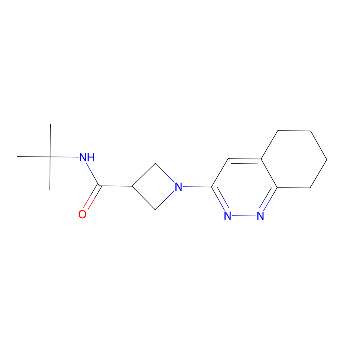N-tert-butyl-1-(5,6,7,8-tetrahydrocinnolin-3-yl)azetidine-3-carboxamide molecular structure, CAS 2877686-63-8