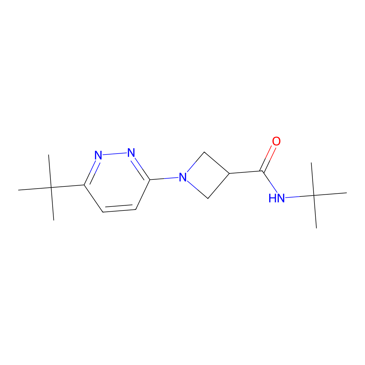 N-tert-butyl-1-(6-tert-butylpyridazin-3-yl)azetidine-3-carboxamide molecular structure, CAS 2877686-81-0