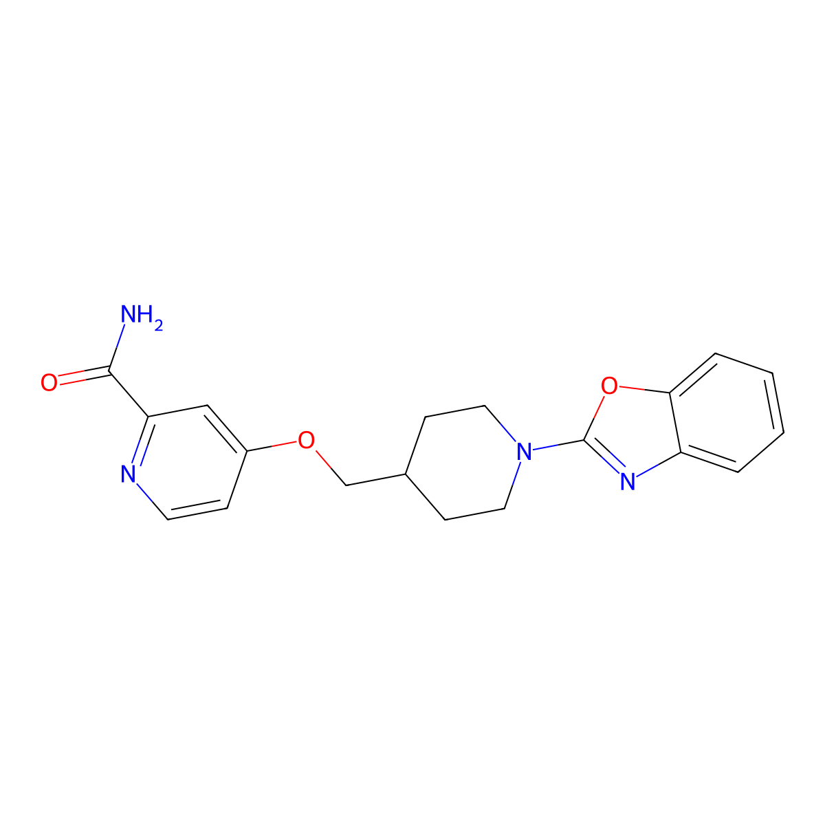4-{[1-(1,3-Benzoxazol-2-yl)piperidin-4-yl]methoxy}pyridine-2-carboxamide molecular structure, CAS 2877686-85-4
