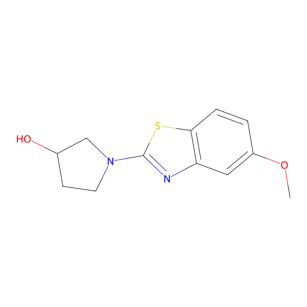 1-(5-Methoxy-1,3-benzothiazol-2-yl)pyrrolidin-3-ol molecular structure, CAS 2877686-97-8