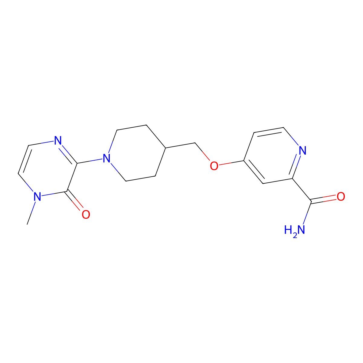 4-{[1-(4-Methyl-3-oxo-3,4-dihydropyrazin-2-yl)piperidin-4-yl]methoxy}pyridine-2-carboxamide molecular structure, CAS 2877687-01-7