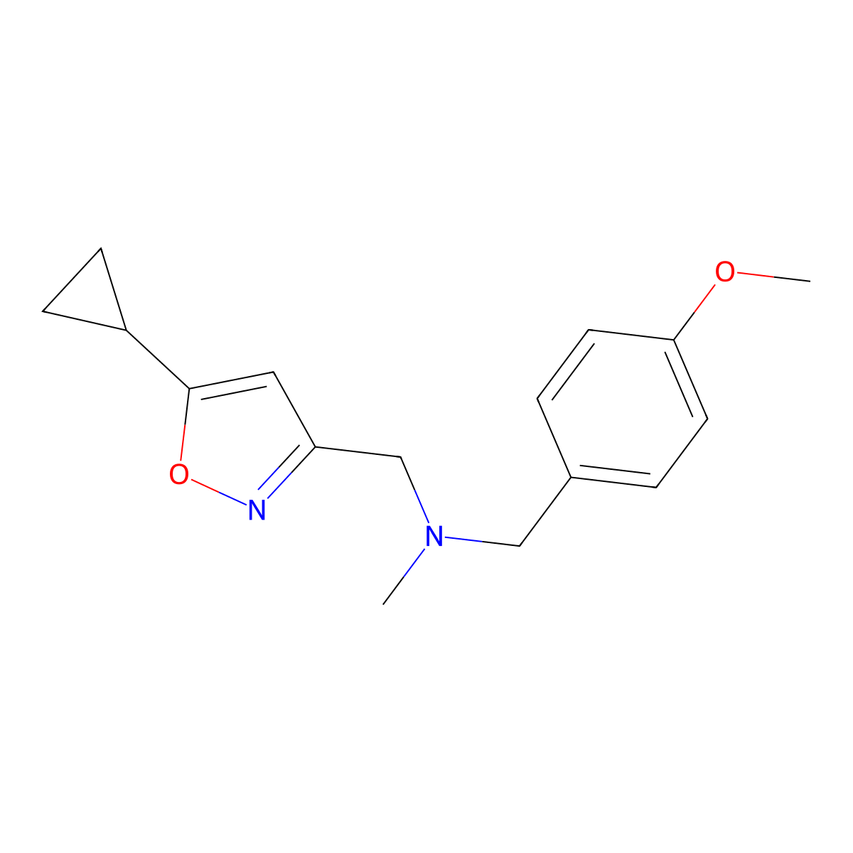 [(5-Cyclopropyl-1,2-oxazol-3-yl)methyl][(4-methoxyphenyl)methyl]methylamine molecular structure, CAS 2877687-45-9