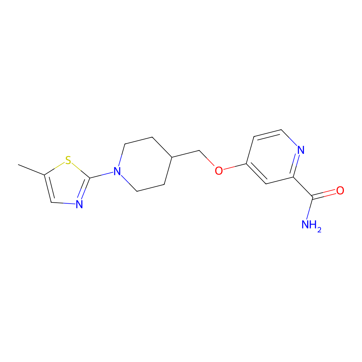 4-{[1-(5-Methyl-1,3-thiazol-2-yl)piperidin-4-yl]methoxy}pyridine-2-carboxamide molecular structure, CAS 2877687-49-3