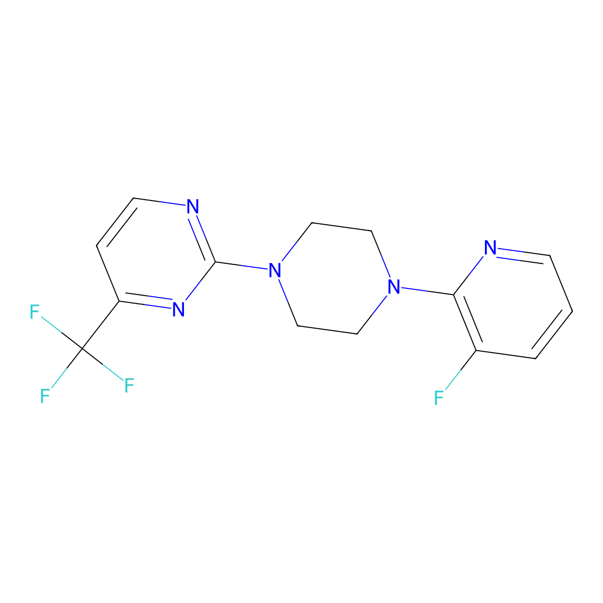 2-[4-(3-Fluoropyridin-2-yl)piperazin-1-yl]-4-(trifluoromethyl)pyrimidine molecular structure, CAS 2877687-56-2