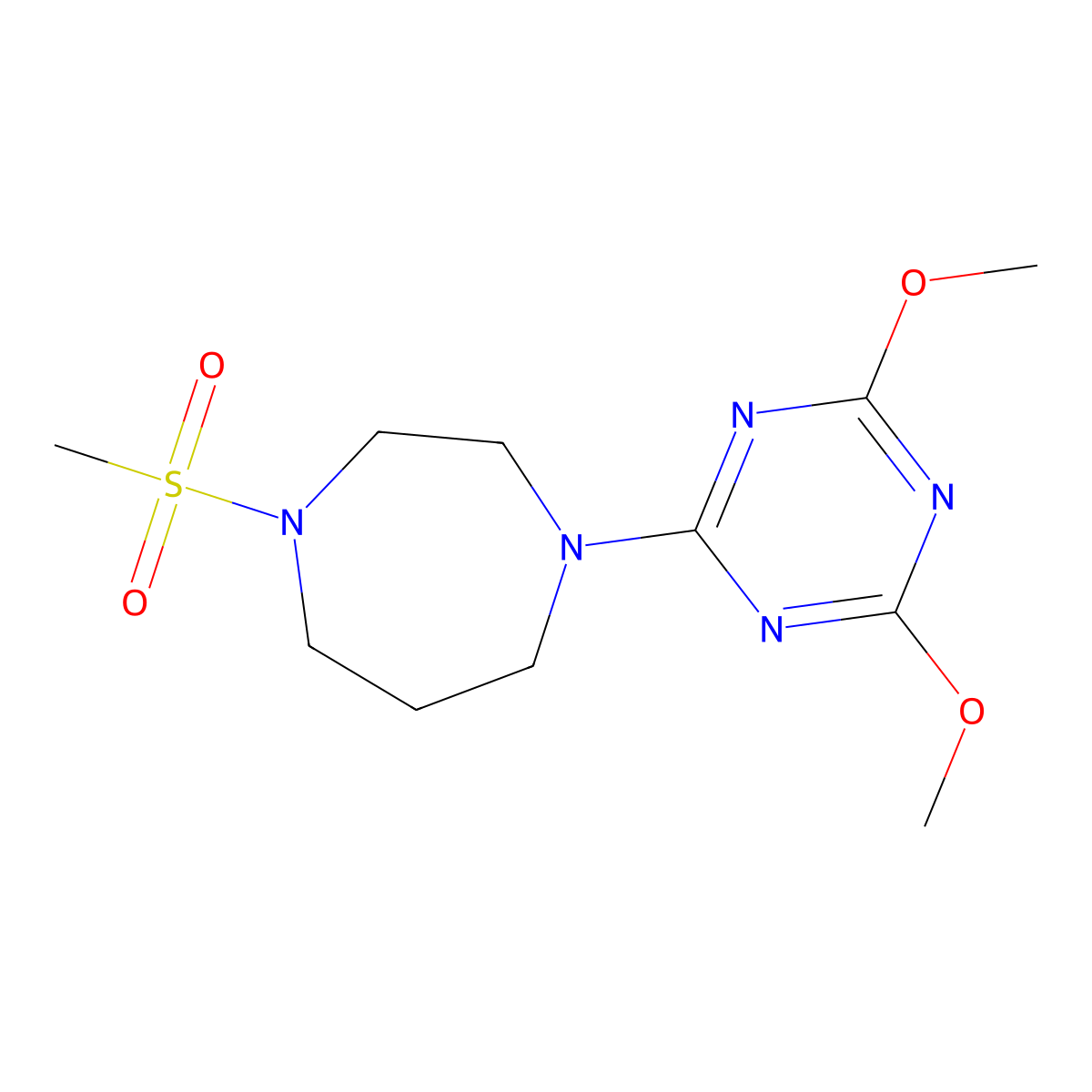 1-(4,6-Dimethoxy-1,3,5-triazin-2-yl)-4-methanesulfonyl-1,4-diazepane molecular structure, CAS 2877687-67-5