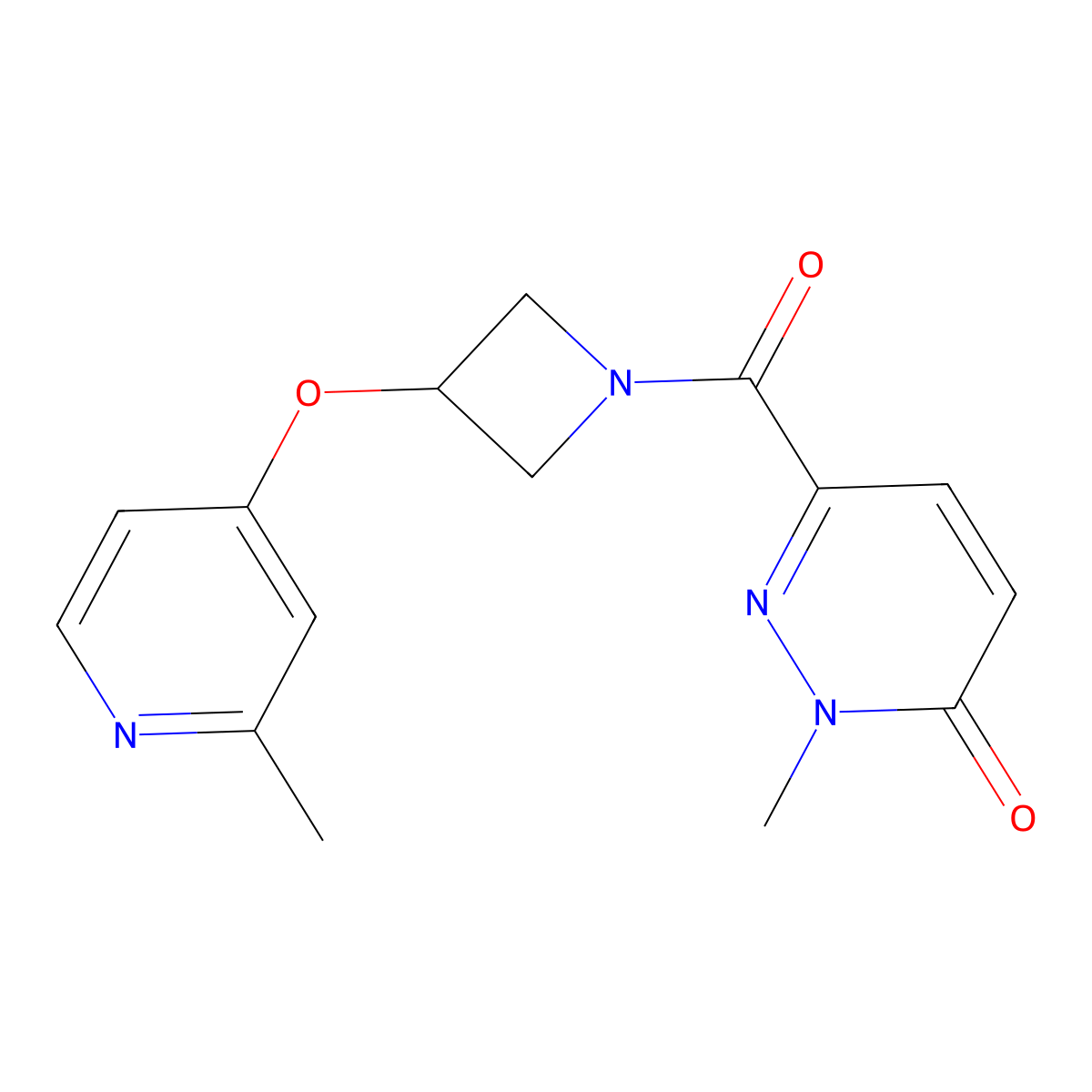 2-Methyl-6-{3-[(2-methylpyridin-4-yl)oxy]azetidine-1-carbonyl}-2,3-dihydropyridazin-3-one molecular structure, CAS 2877687-73-3