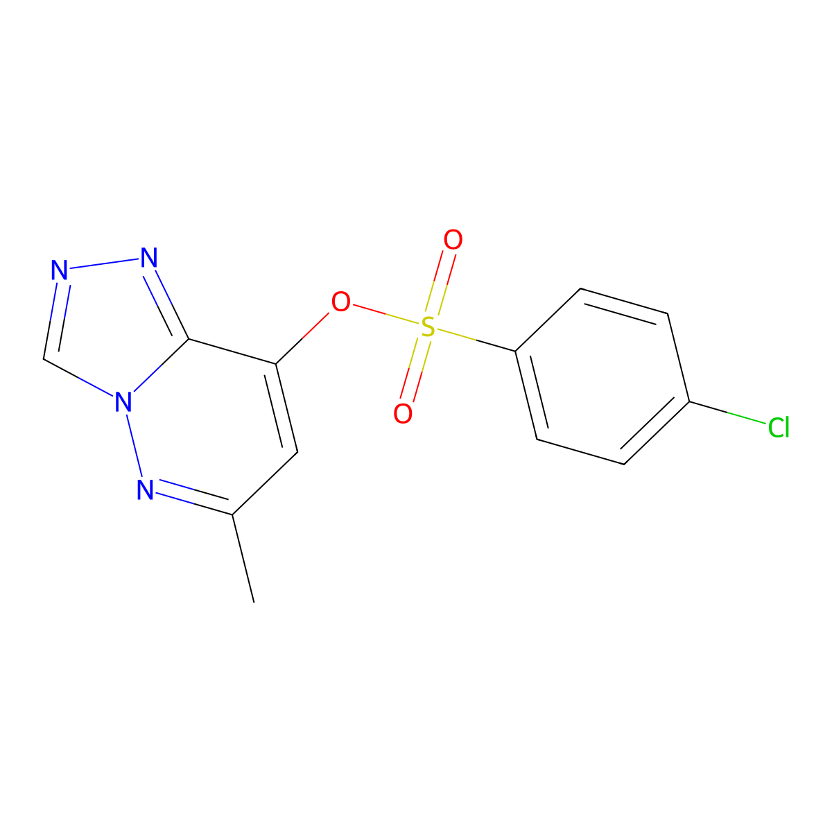6-Methyl-[1,2,4]triazolo[4,3-b]pyridazin-8-yl 4-chlorobenzene-1-sulfonate molecular structure, CAS 2877687-77-7