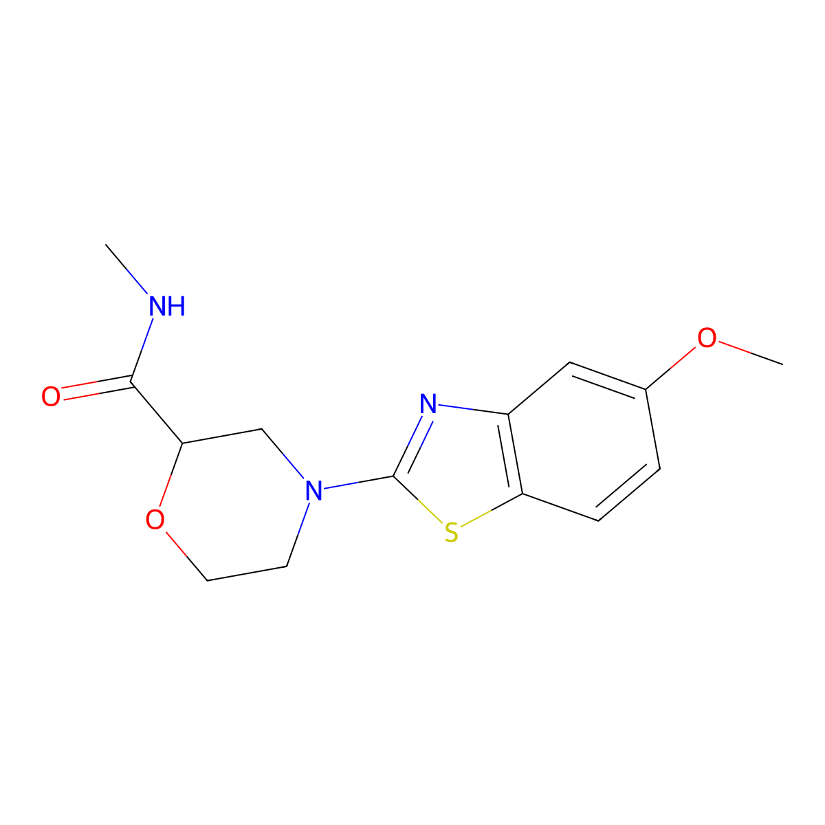 4-(5-methoxy-1,3-benzothiazol-2-yl)-N-methylmorpholine-2-carboxamide molecular structure, CAS 2877687-78-8