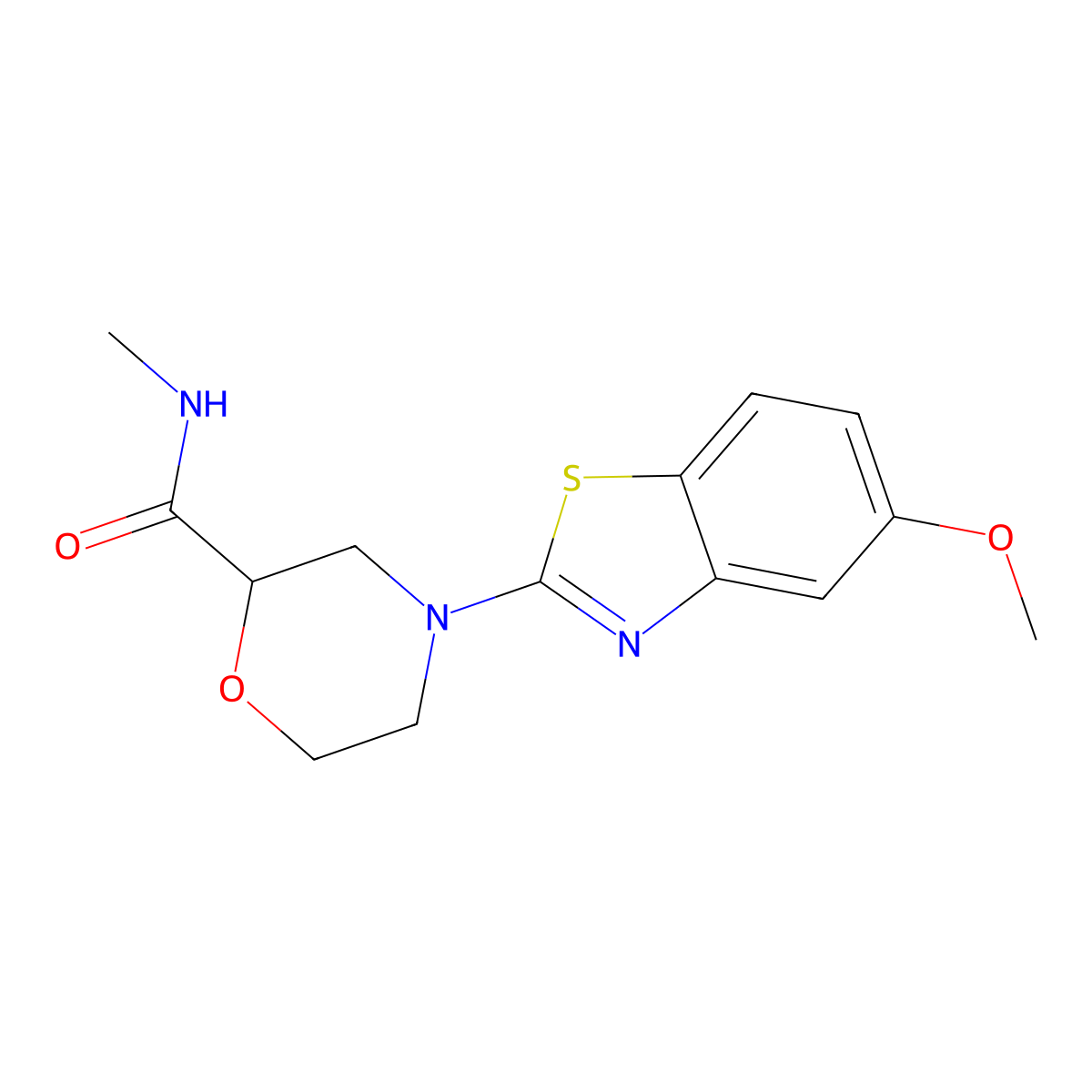 4-(5-methoxy-1,3-benzothiazol-2-yl)-N-methylmorpholine-2-carboxamide molecular structure, CAS 2877687-78-8