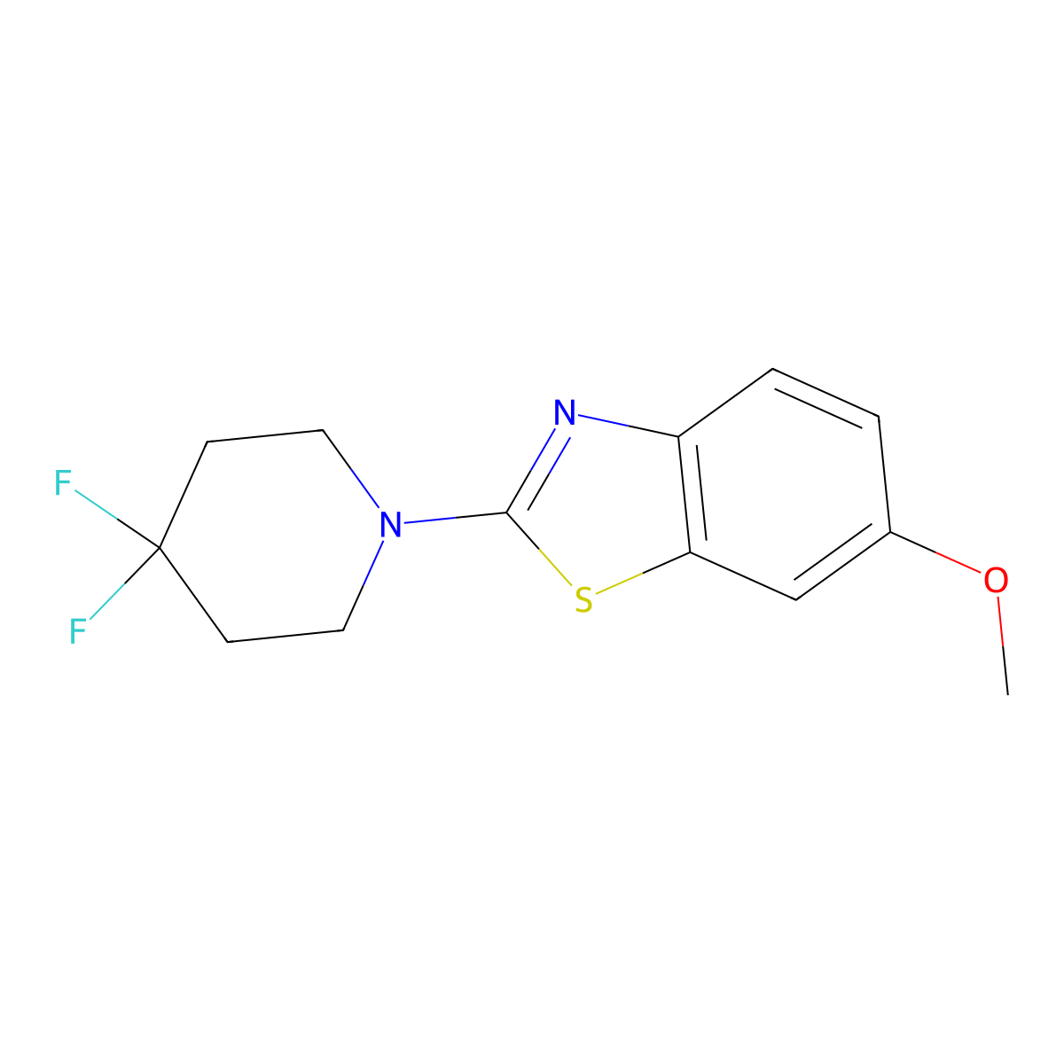 2-(4,4-Difluoropiperidin-1-yl)-6-methoxy-1,3-benzothiazole molecular structure, CAS 2877687-81-3