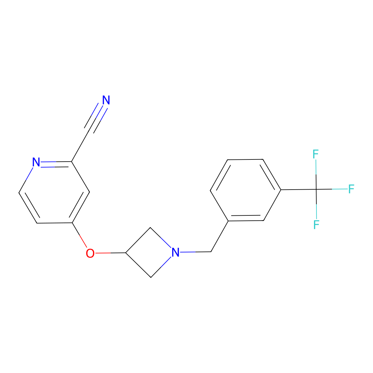 4-[(1-{[3-(Trifluoromethyl)phenyl]methyl}azetidin-3-yl)oxy]pyridine-2-carbonitrile molecular structure, CAS 2877687-96-0