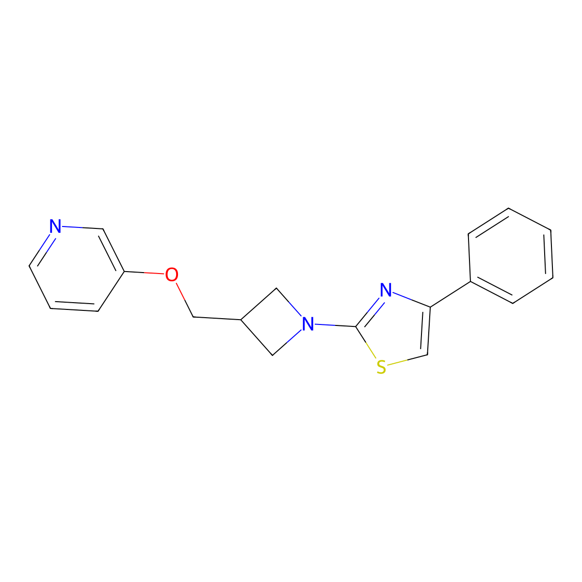 3-{[1-(4-Phenyl-1,3-thiazol-2-yl)azetidin-3-yl]methoxy}pyridine molecular structure, CAS 2877688-13-4