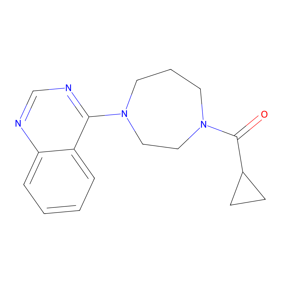 4-(4-Cyclopropanecarbonyl-1,4-diazepan-1-yl)quinazoline molecular structure, CAS 2877688-22-5