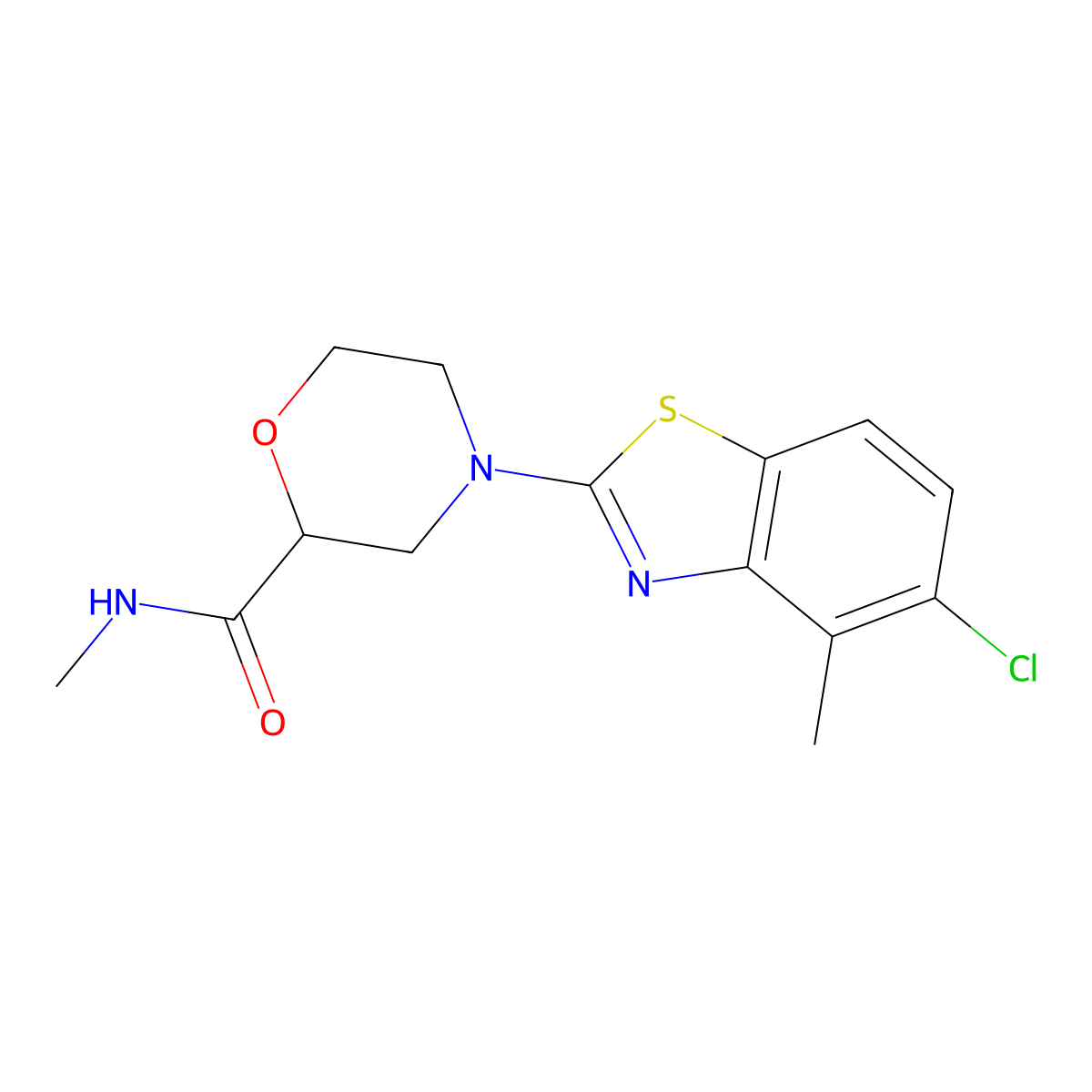 4-(5-chloro-4-methyl-1,3-benzothiazol-2-yl)-N-methylmorpholine-2-carboxamide molecular structure, CAS 2877688-26-9