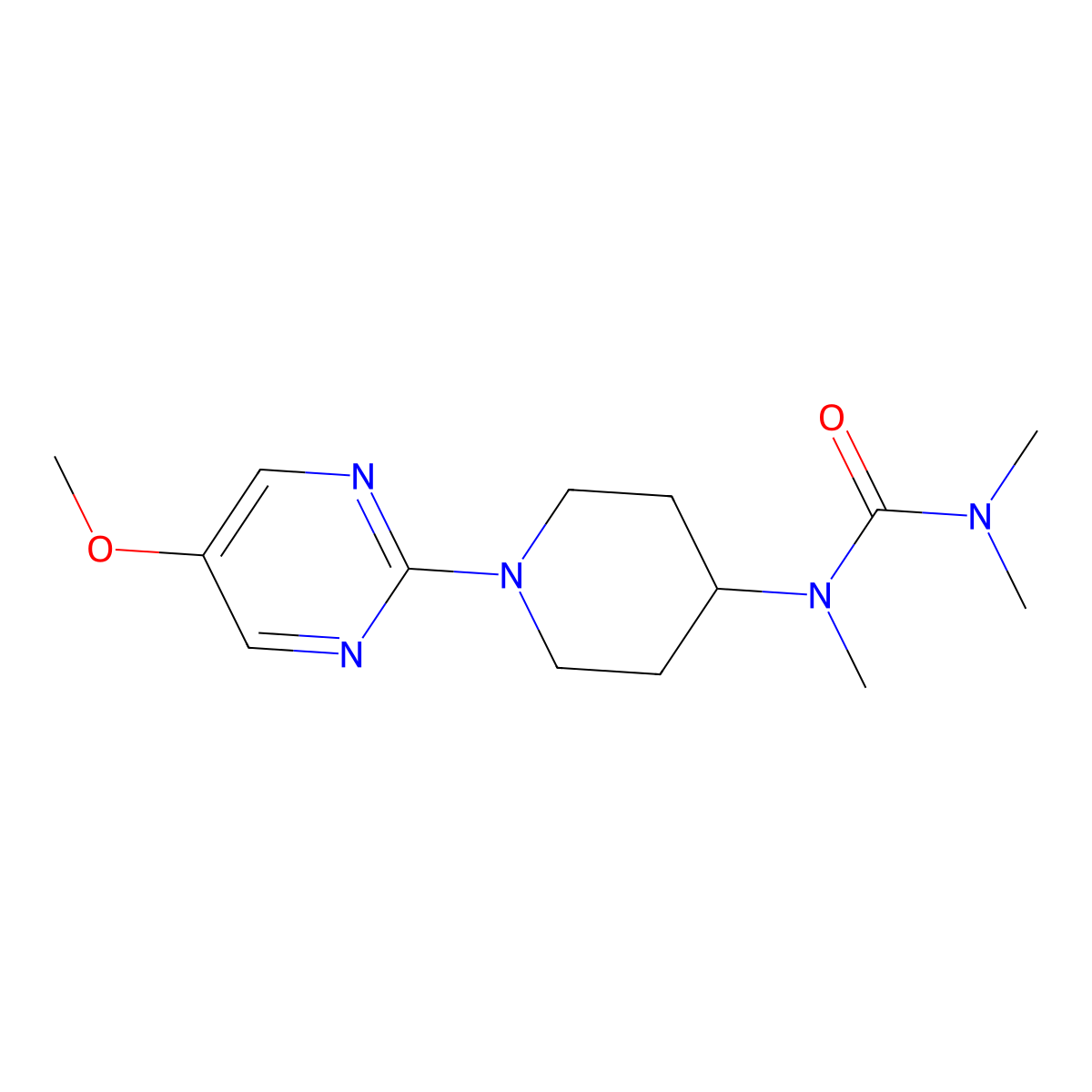1-[1-(5-Methoxypyrimidin-2-yl)piperidin-4-yl]-1,3,3-trimethylurea molecular structure, CAS 2877688-38-3