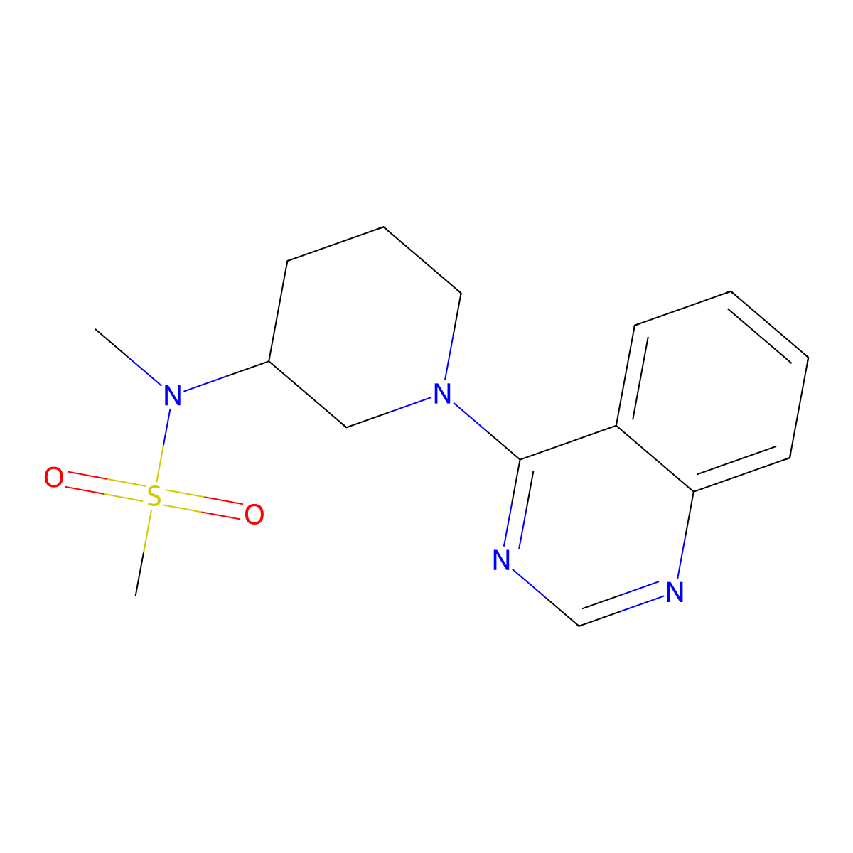 N-methyl-N-[1-(quinazolin-4-yl)piperidin-3-yl]methanesulfonamide molecular structure, CAS 2877688-50-9