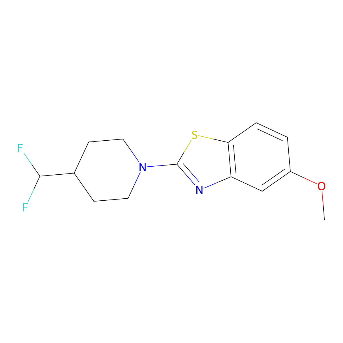 2-[4-(Difluoromethyl)piperidin-1-yl]-5-methoxy-1,3-benzothiazole molecular structure, CAS 2877688-56-5