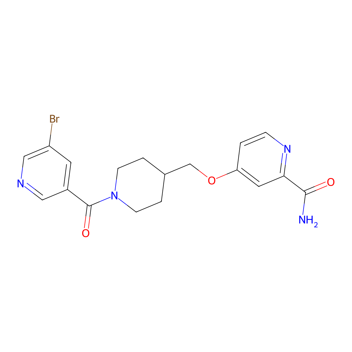 4-{[1-(5-Bromopyridine-3-carbonyl)piperidin-4-yl]methoxy}pyridine-2-carboxamide molecular structure, CAS 2877688-62-3