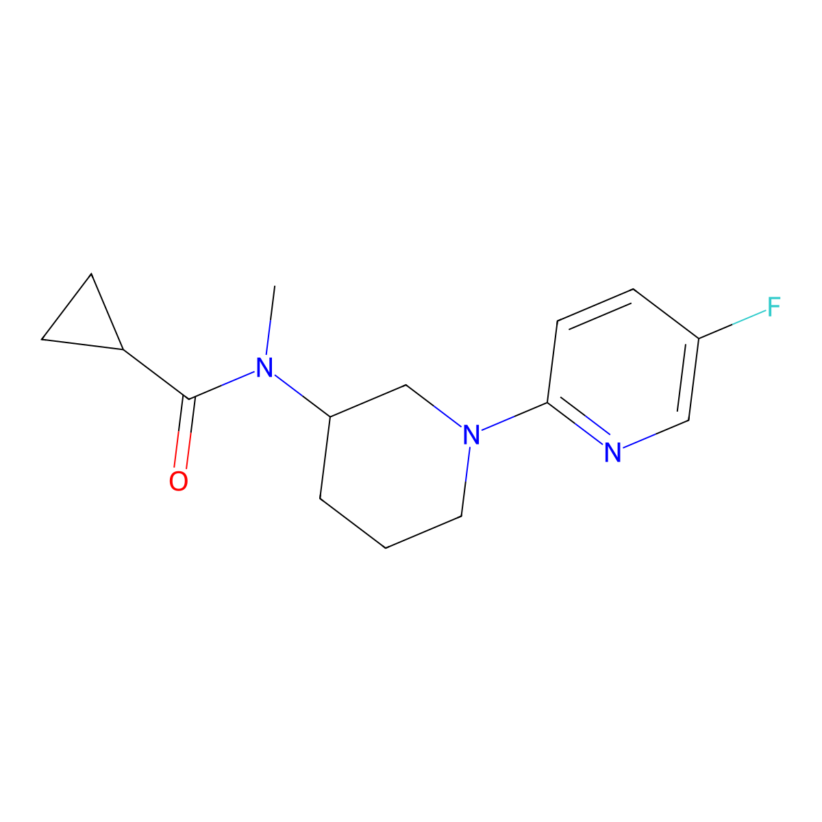 N-[1-(5-fluoropyridin-2-yl)piperidin-3-yl]-N-methylcyclopropanecarboxamide molecular structure, CAS 2877688-64-5