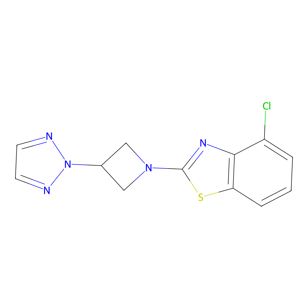 4-chloro-2-[3-(2H-1,2,3-triazol-2-yl)azetidin-1-yl]-1,3-benzothiazole molecular structure, CAS 2877688-74-7