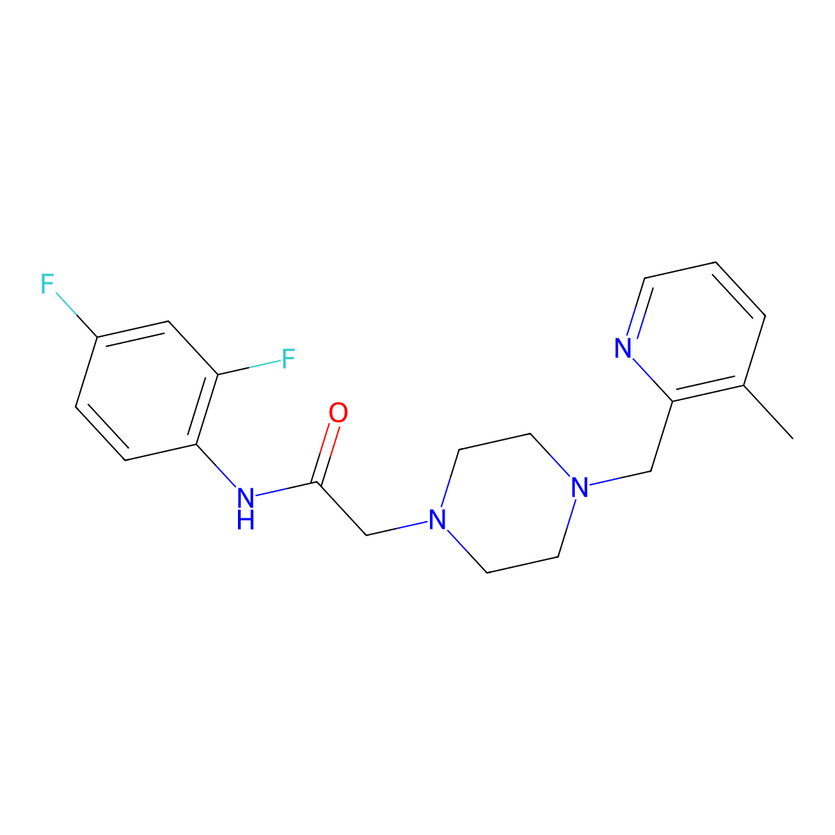 N-(2,4-difluorophenyl)-2-[4-[(3-methylpyridin-2-yl)methyl]piperazin-1-yl]acetamide molecular structure, CAS 2877688-75-8
