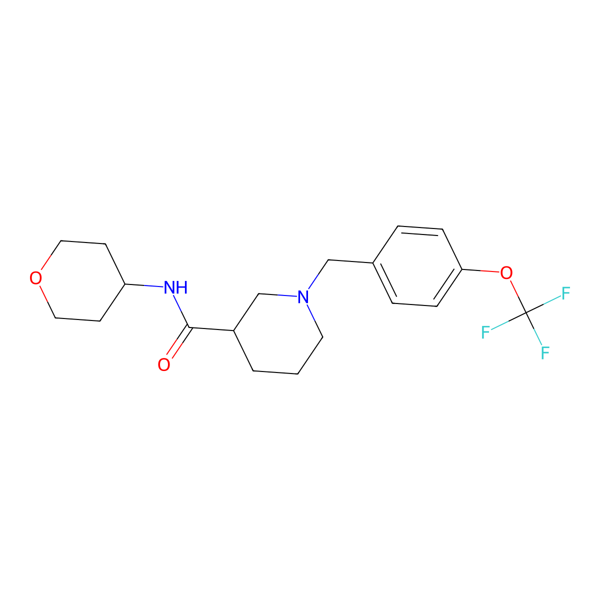 N-(oxan-4-yl)-1-{[4-(trifluoromethoxy)phenyl]methyl}piperidine-3-carboxamide molecular structure, CAS 2877688-78-1