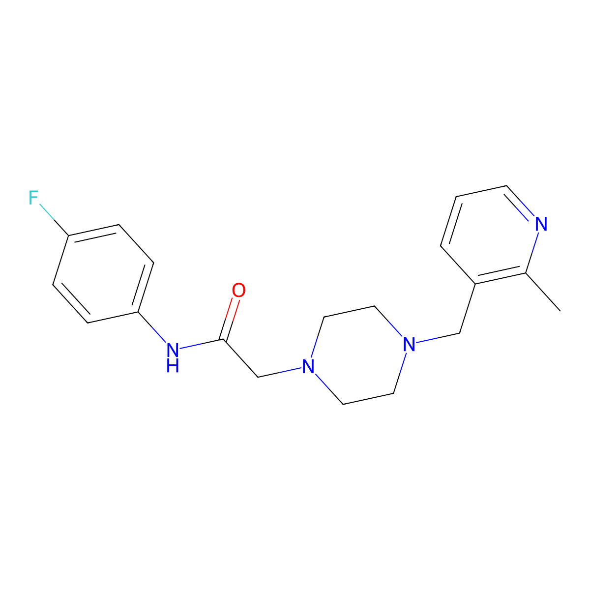 N-(4-fluorophenyl)-2-{4-[(2-methylpyridin-3-yl)methyl]piperazin-1-yl}acetamide molecular structure, CAS 2877688-83-8